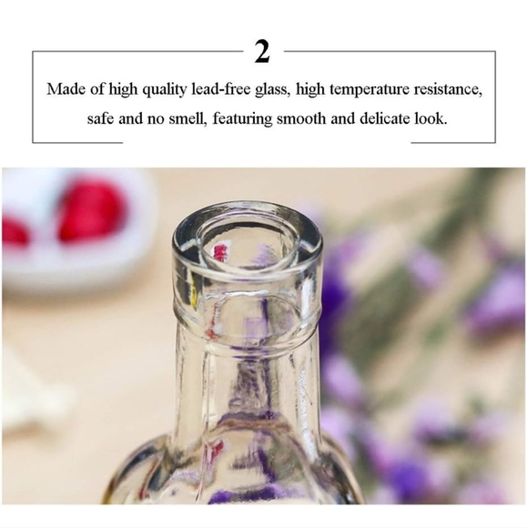 4 Pack 17oz Glass Olive Oil Dispenser Bottles with Pourers, Labels, and Funnel. - Picture 4 of 8